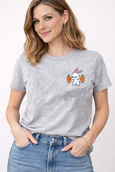 herkesemoda Βαμβακερό μπλουζάκι με λαιμόκοψη ποδηλάτου και λεπτομέρεια με στά...