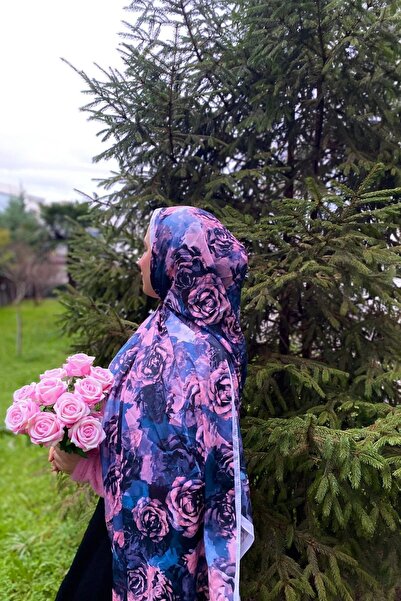 Firuze scarf ROSE DESEN PEMBE SOFT ŞAL
