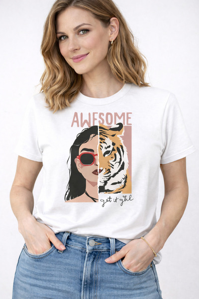 herkesemoda Εκπληκτικό γυναικείο βαμβακερό μπλουζάκι με λεπτομέρεια εκτύπωσης...