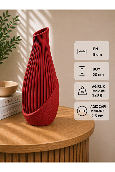 Baykuş Pazar Pin Modern Decorative Vase – 3D Printing Minimal Design Vase, Wh...