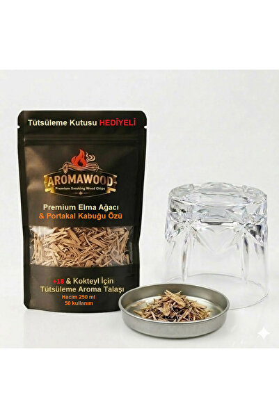 Aromawood Kokteyl Viski Tütsüleme Seti Starking Elma Ağacı ve Portakal Kabuğu...
