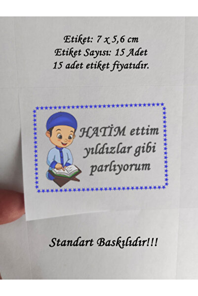 tm tasarı mağazası 15 komada 7x5 cm plave nalepnice "I Made a Wish" sa štampa...