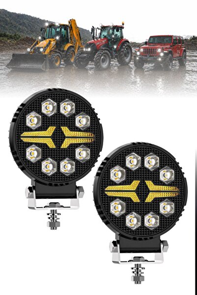 DEKOHOP Off-Road Yuvarlak LED Çalışma Lambası 2 Adet 20W -Selamlamalı Gündüz ...