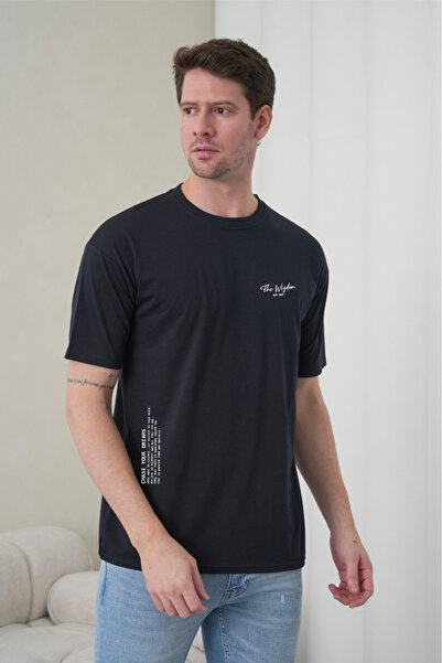 caddekombin Tricou pentru bărbați The Wisdom, cu tipografie modernă minimalis...