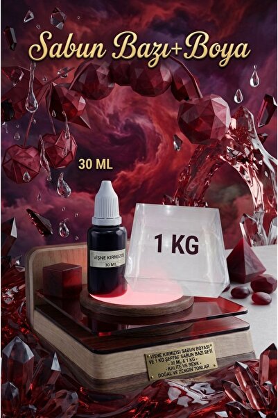 Organik Hekim 1 KG Şeffaf Sabun Bazı ve 30 ML Vişne Kırmızı Sabun Boyası Yoğu...