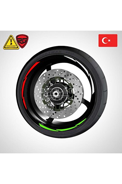Redline Grafik Universal İtalyan Yeşil Beyaz Kırmızı Jant Şerit