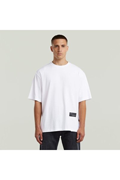 G-STAR RAW BEYAZ LOGOLU ERKEK T-SHIRT