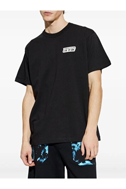 VERSACE JEANS Black Logo Men's T-Shirt