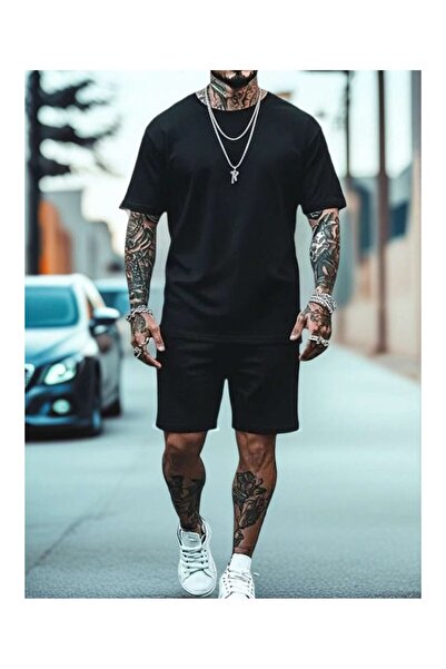 ZEMLİYA VONIX Unisex Oversize Σετ με Σορτς και Κοντομάνικο Μπλουζάκι Άνετη Εφ...