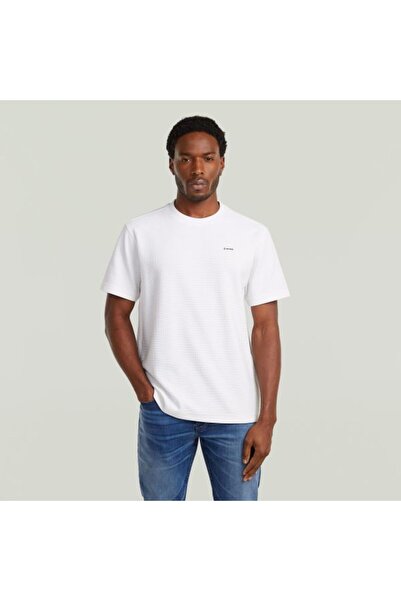 G-STAR RAW تي شيرت رجالي بشعار أبيض