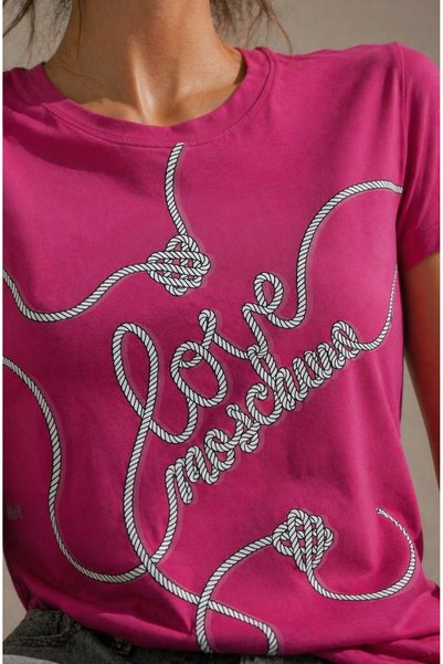 Love Moschino تي شيرت قطني مطبوع بتصميم SLIM FIT