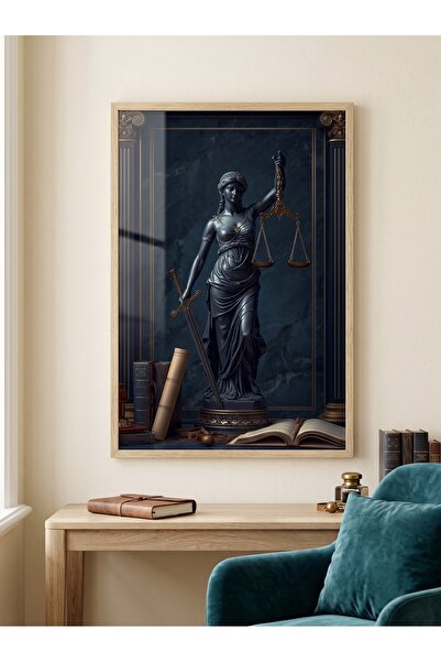 DEKORASOR Avukat Ofis Tablosu Adalet Tanrıçası Lady Justice Hukuk Temalı Kanvas