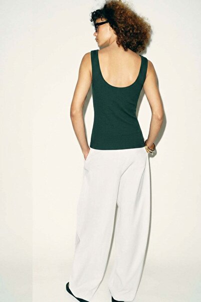 COTENCONCEPT Εφαρμοστό μπλουζάκι με κορδόνια, με λαιμόκοψη U και τιράντες, μπ...