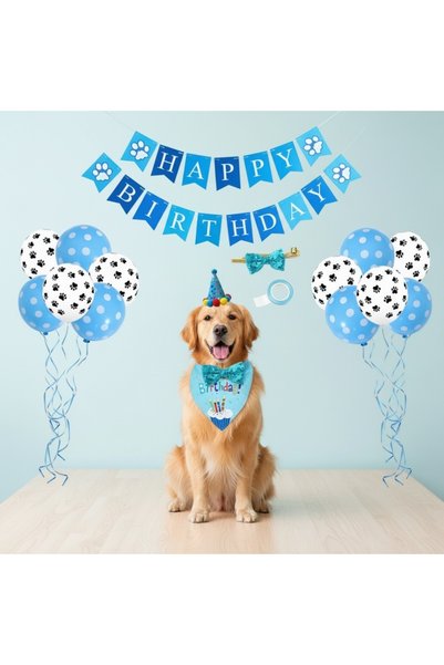 Lady Fify Birthday Party Set for Cat and Dog (5 Pieces) (12-Piece Candle Set with Gift)