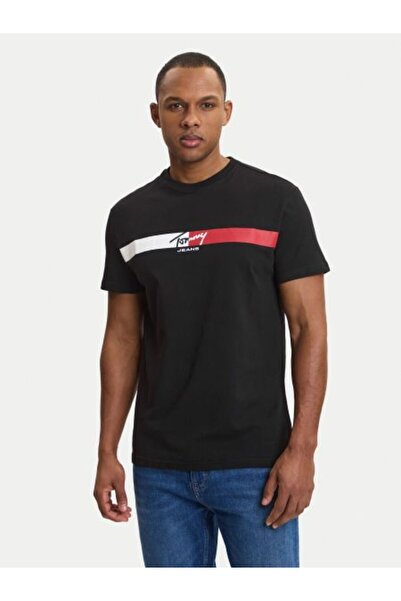 Tommy Hilfiger SİYAH LOGOLU ERKEK T-SHIRT