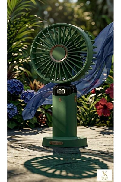 YAHYA KOSIF Dijital Ekranlı Taşınabilir Şarjlı El Vantilatörü - Ultra Güçlü S...
