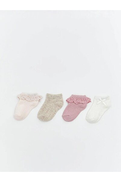 LC Waikiki Κάλτσες-μποτάκια για κοριτσάκια με σχέδια, σετ 4 τεμαχίων (S6)