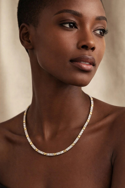 GOLDURA ATELIER Marya Silver Gold Detail Necklace Ky16