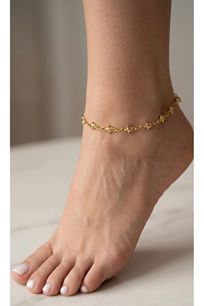 Glowisters Jewelry Kadın Gold Renk Minimal Dolgulu Yıldız Figürlü Halhal