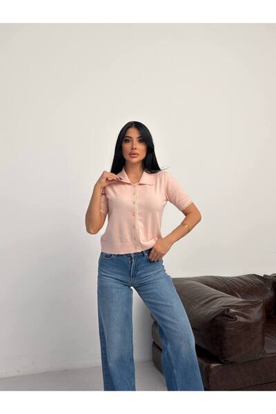 Lovely butik Γυναικεία μπλούζα από βαμβακερό πλεκτό με λεπτομέρεια από δαντέλ...
