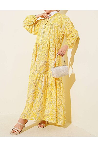 Lavanta Tekstil Rochie cu nasturi din piatră cu model mixt