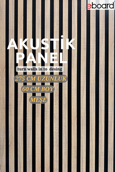 E-BOARD MDF Akustik Duvar Paneli 60 x 275 Meşe Rengi