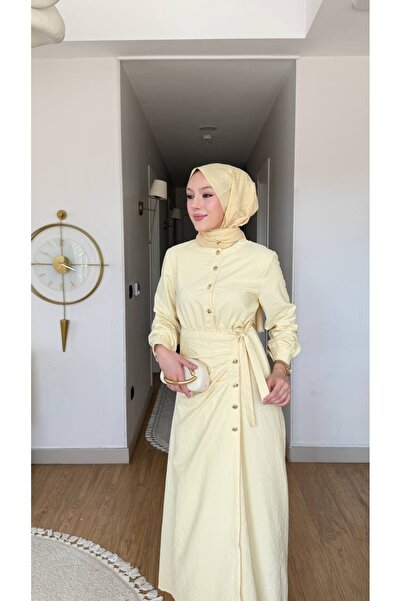 Avakado Φόρεμα Τεσεττούρ με σάλι και δέσιμο στη μέση