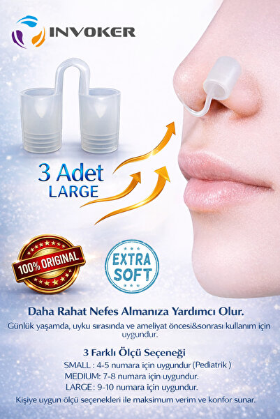 INVOKER Horlama Önleyici Nazal Dilatör Burun Içi Silikon Apne Aparatı Nostril...