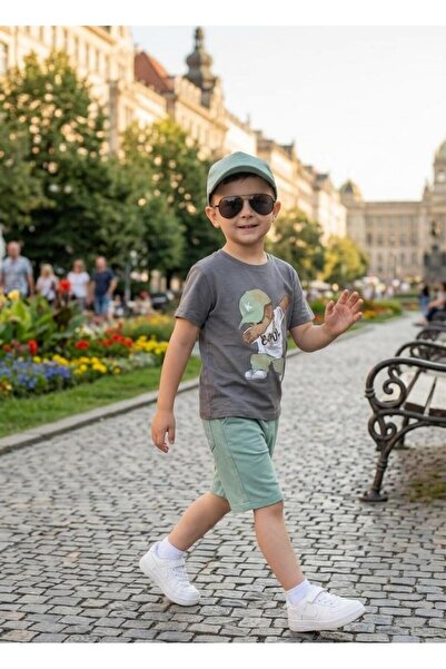 zavera for kids Μπλουζάκι για αγόρι με στάμπα αρκουδάκι, 100% βαμβάκι - Λινό ...