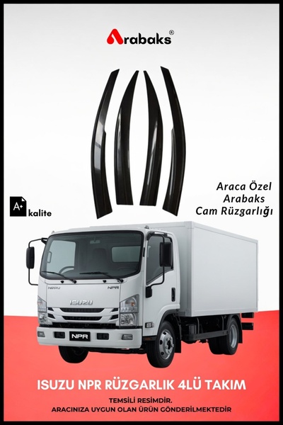 Arabaks ISUZU NPR Cam Rüzgarlığı 4'lü Takım (MUGEN TİP, DAYANIKLI MALZEME, KO...