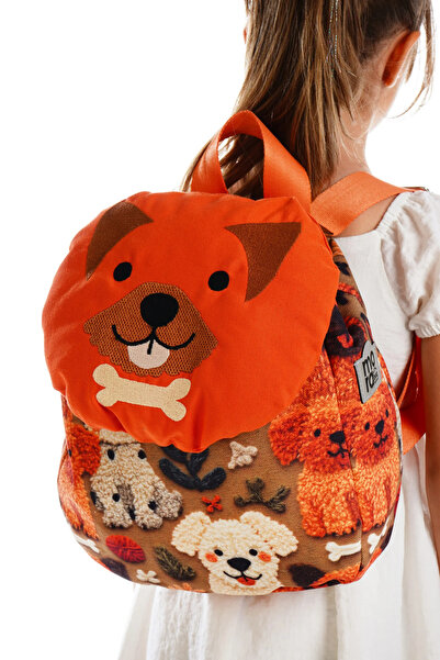 MORA BAG İsim Nakışlı Pofuduk Kapaklı Figürlü Çocuk Sırt Çantası