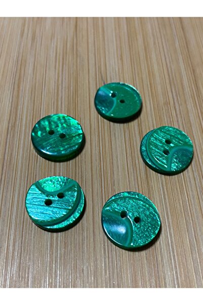 Lorin hobi Wavy Polyester Button 14 mm 5 Pcs Green
