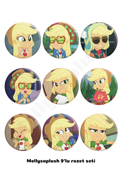 mellysaplush Applejack My Little Pony Equestria Girls rozet 9 Adet 44 mm