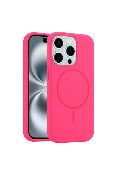 UnDePlus Apple iPhone 14 Pro Max Kılıf Lansaman Silikon M-Safe Magnetik Şarj ...