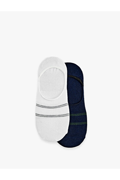 Koton Σετ 2 Βαμβακερές Ριγέ Αθλητικές Κάλτσες