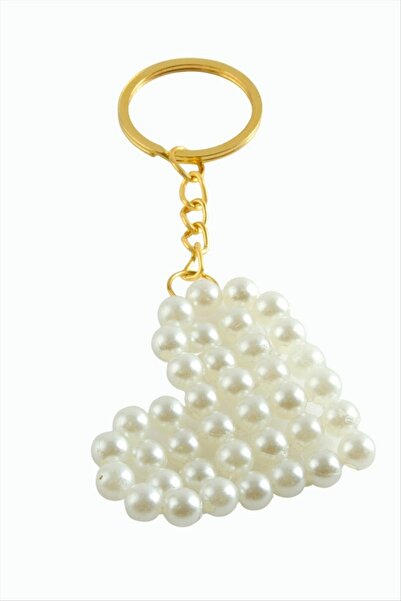 ZERO LAND Gldisptm Heart Pearl Keychain (74312) - White