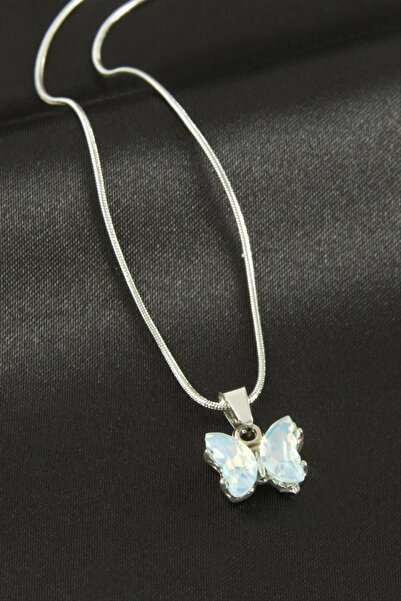 ZERO LAND Gldisptm Butterfly Steel Necklace (83646) - White