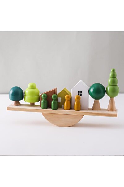 Brick Hues Montessori Wooden Balancing Set – Nature Themed