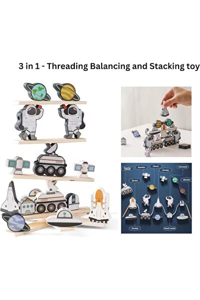 Brick Hues Montessori Space Stacking & Threading Set