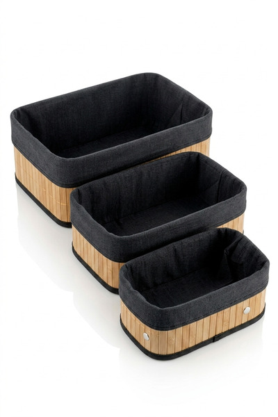 valletta Manzamo 3 τεμαχίων Bamboo Organizer πολλαπλών χρήσεων Κουτί αποθήκευ...