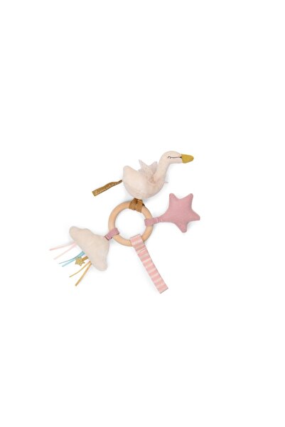 Moulin Roty Wooden rattle with Swan ring,