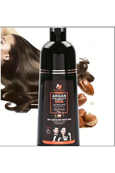 genric MZ SAADA BEAUTY شامبو صبغ الشعر الأسود الطبيعي بزيت الأرغان 400 مل