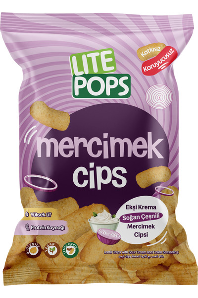 EKŞİ KREMA VE SOĞAN AROMALI MERCİMEK CİPSİ 50 GRAM X 10 PAKET
