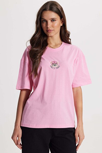 Tudors Γυναικείο μπλουζάκι με φαρδιά γραμμή, 100% βαμβακερό, με λαιμόκοψη ποδ...