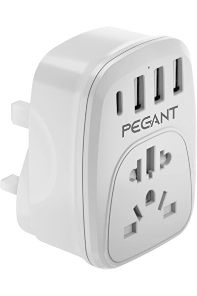 PEGANT USB Plug Wall Charger Power Adapter 5-in-1 Universal Outlet Extender 1...