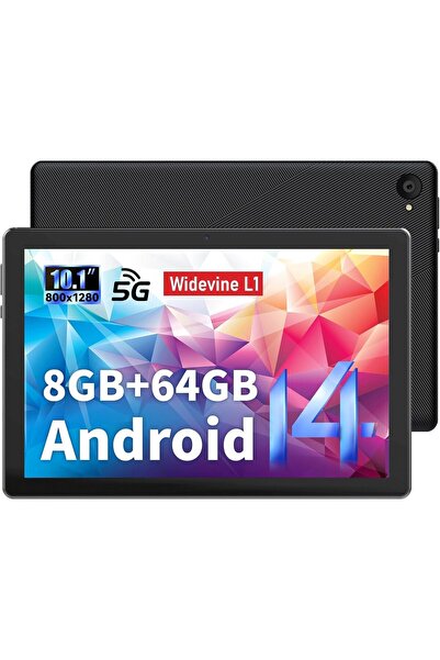 JENBIZZ Tabletă 10 Inch Android 14, 8GB+64GB+1TB, IPS FHD, Face ID, Widevine ...