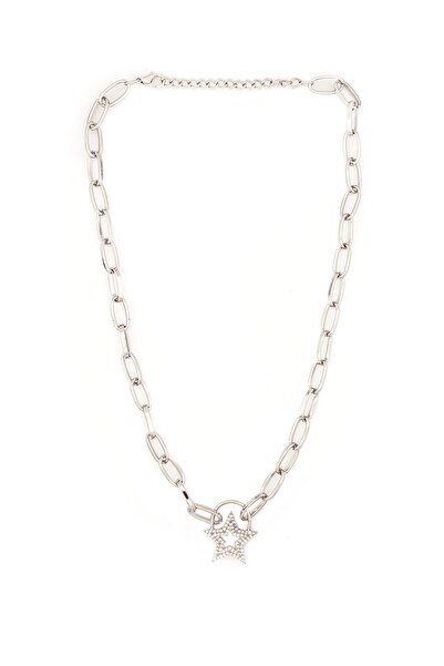 FORIVIA ACCESSORIES Gümüş, Zirkon Kaplama Yıldız Kolye