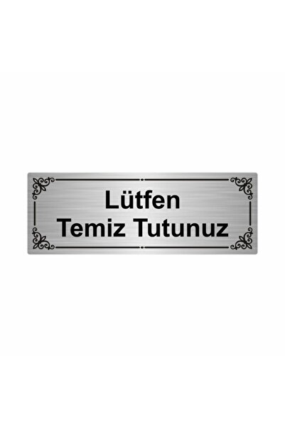 Please Keep Clean 7x20cm Silver Color Metal Orientation Plate
