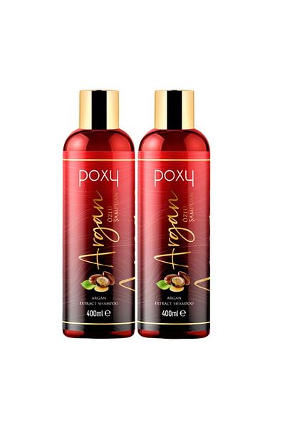 Poxy Argan Essence Care Shampoo - Special for Dyed Hair, 400 Ml x 2 Pieces