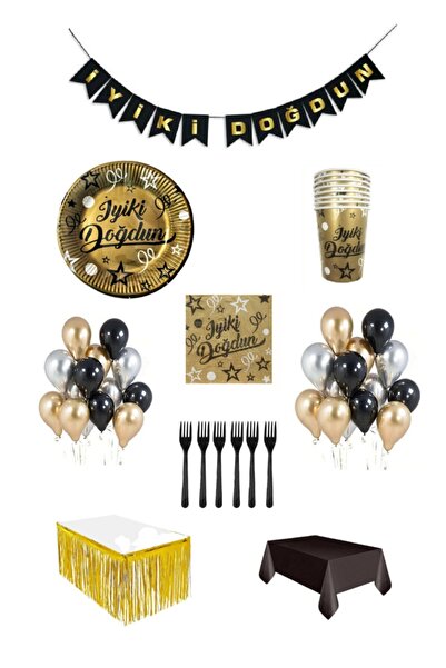Dipak Σετ γενεθλίων σε χρυσό/μαύρο χρώμα